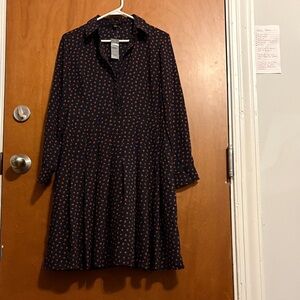 Ann Taylor Dark Blue Dress with Red Accents